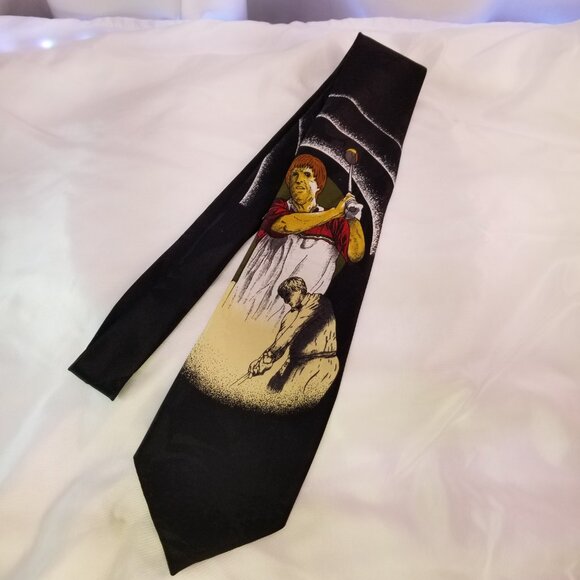 Dimoda Men's Novelty Classic Tie Golfing Design Handmade 3x58" - Picture 3 of 9